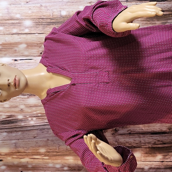 NWOT Hilfiger Women's Long Sleeve Printed Blouse Size L - Picture 3 of 9